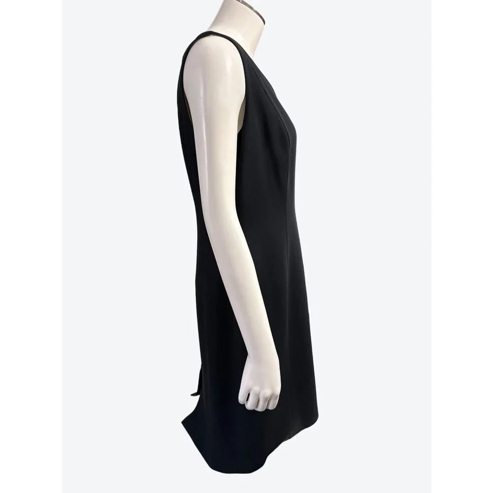 ANN TAYLOR Size 6P Black Sheath Dress Tailored Career Chic Minimalist Power - Picture 5 of 9